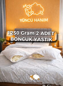 Yüncü Hanım 1250 Gram 2 Adet Boncuk Yün Yastık 1